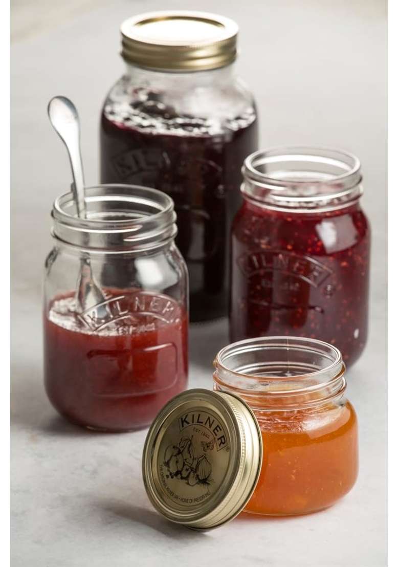 Kilner Premium Leakproof Preserve Glass Jar with Screw Lid | 1 L | 1.1 Qt | Dishwasher Safe - Indya