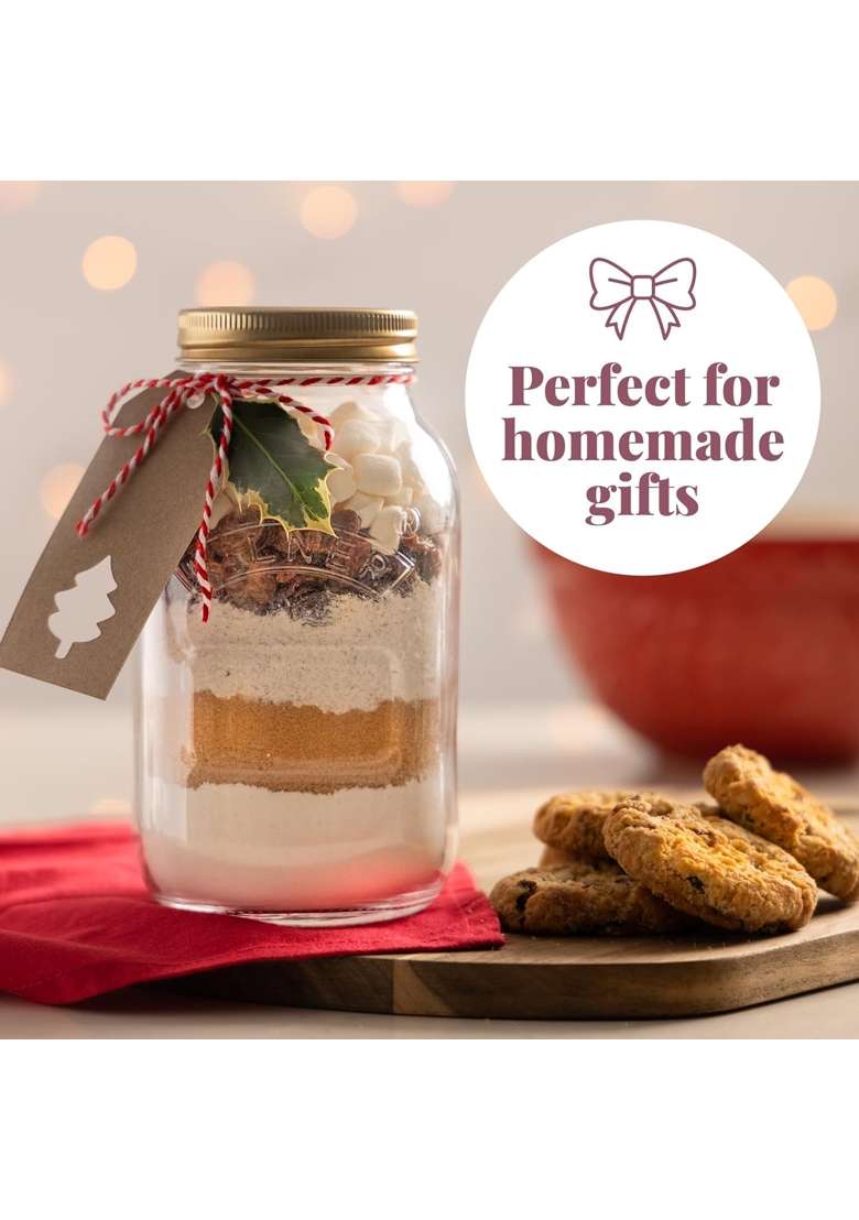 Kilner Premium Preserve Glass Jar Pcs | 1 L | 1.1 Qt | 6-Piece Set | Dishwasher Safe - Indya