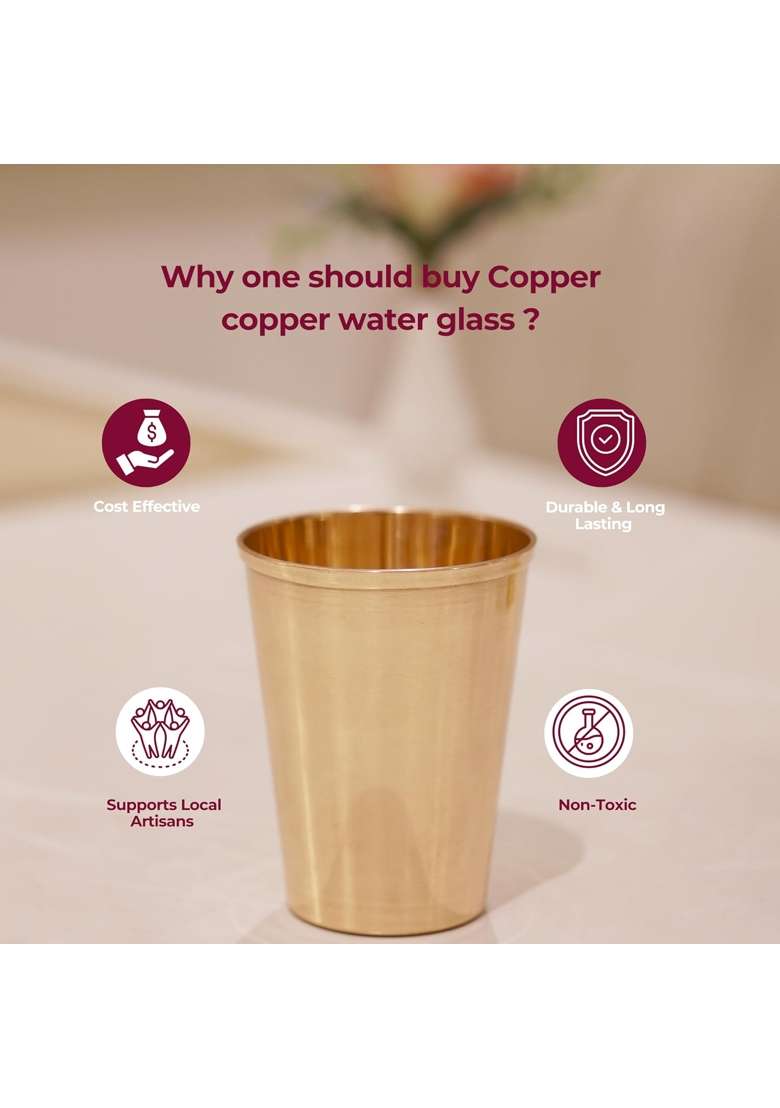 Brass Globe Copper Water Glass Serveware - Indya