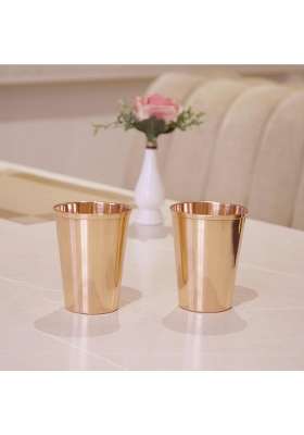 Brass Globe Copper Water Glass Serveware | 2-Piece Set