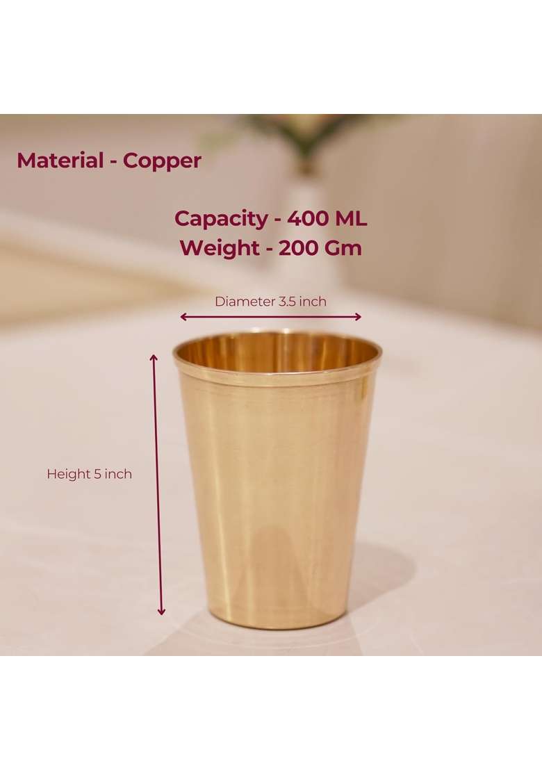 Brass Globe Copper Water Glass Serveware | 2-Piece Set - Indya