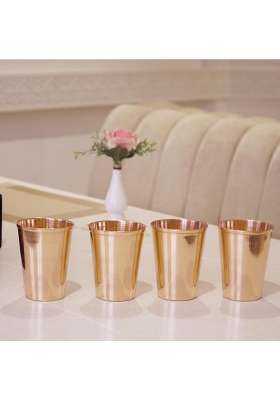 Brass Globe Copper Water Glass Serveware | 4-Piece Set