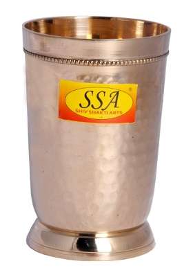 SHIV SHAKTI ARTS Pure Brass Glass Tumbler Cup | 300 ml | 10.1 fl oz