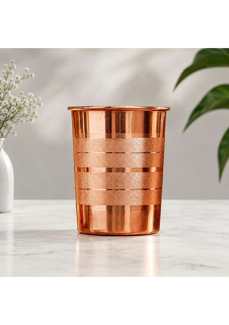 Adoko 100 Pure Copper Tumbler | 300 ml | 10.1 fl oz | Handcrafted - Indya