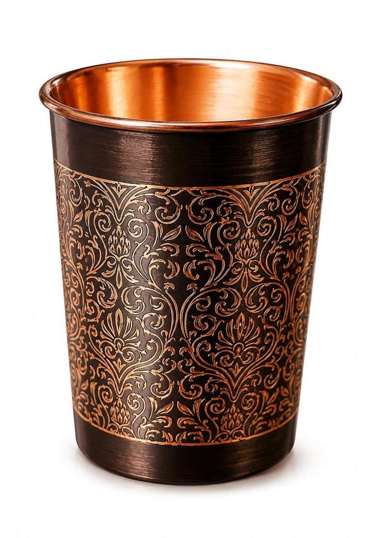 i2collections Pure Copper Water Glass | 300 ml | 10.1 fl oz | Handcrafted - Indya
