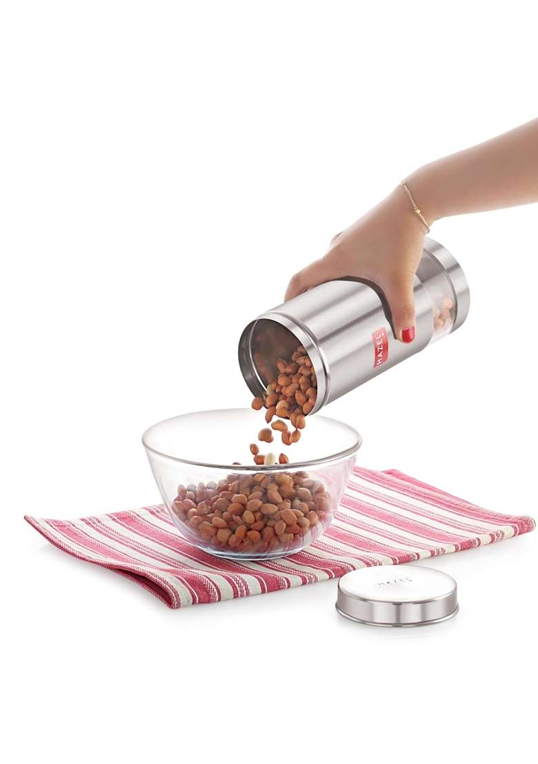 HAZEL Stainless Steel Kitchen Containers | 1 L | 1.1 Qt | 6-Piece Set - Indya