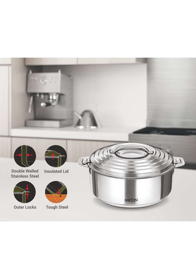 MILTON Galaxia 1000 Insulated Stainless Steel Casserole | 1.2 L | 1.3 Qt | Food Safe - Indya