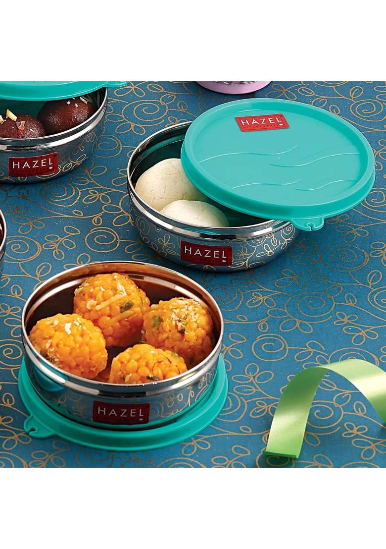 HAZEL Leak Proof and Airtight Containers | 300 ml | 10.1 fl oz | 2-Piece Set | With Lid - Indya