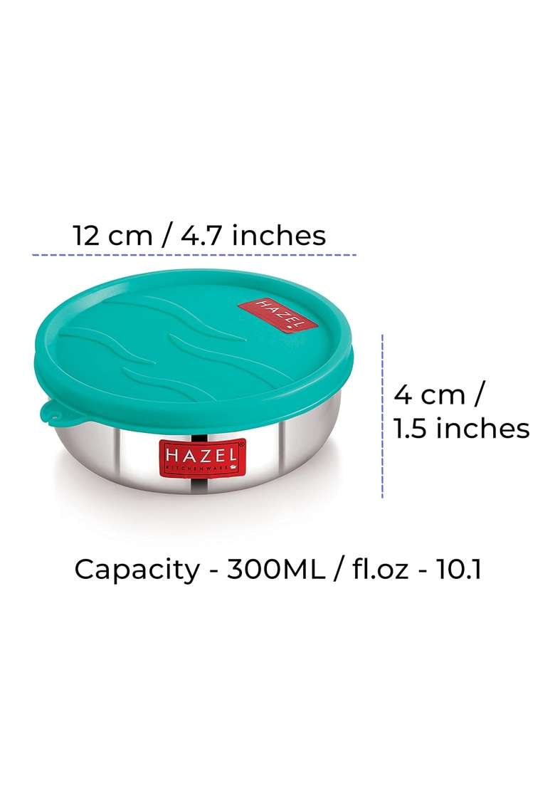 HAZEL Leak Proof and Airtight Containers | 300 ml | 10.1 fl oz | 2-Piece Set | With Lid - Indya