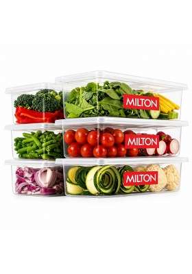 MILTON Cryo Fridge Storage Boxes Fridge Organizer Container with Waterproof Vinyl | 1500 ml | 50.7 fl oz | 6-Piece Set