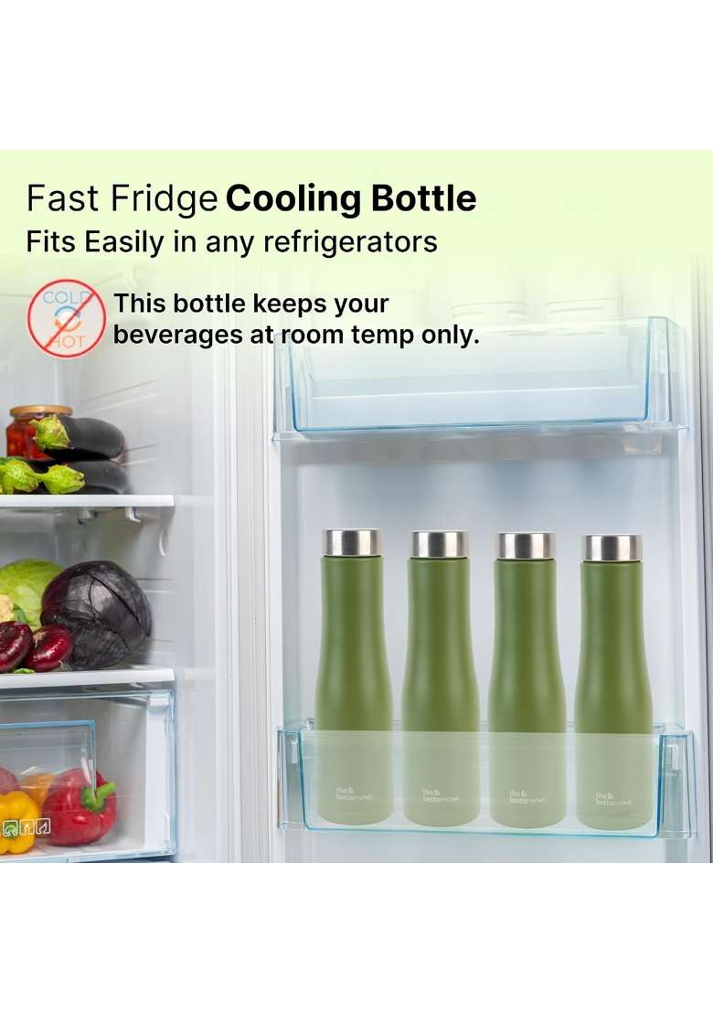 The Better Home Splash Stainless Steel Water Bottle | 1 L | 1.1 Qt | Pack of 3 | BPA Free | Non-Toxic | Leak Proof | Rust Resistant - Indya