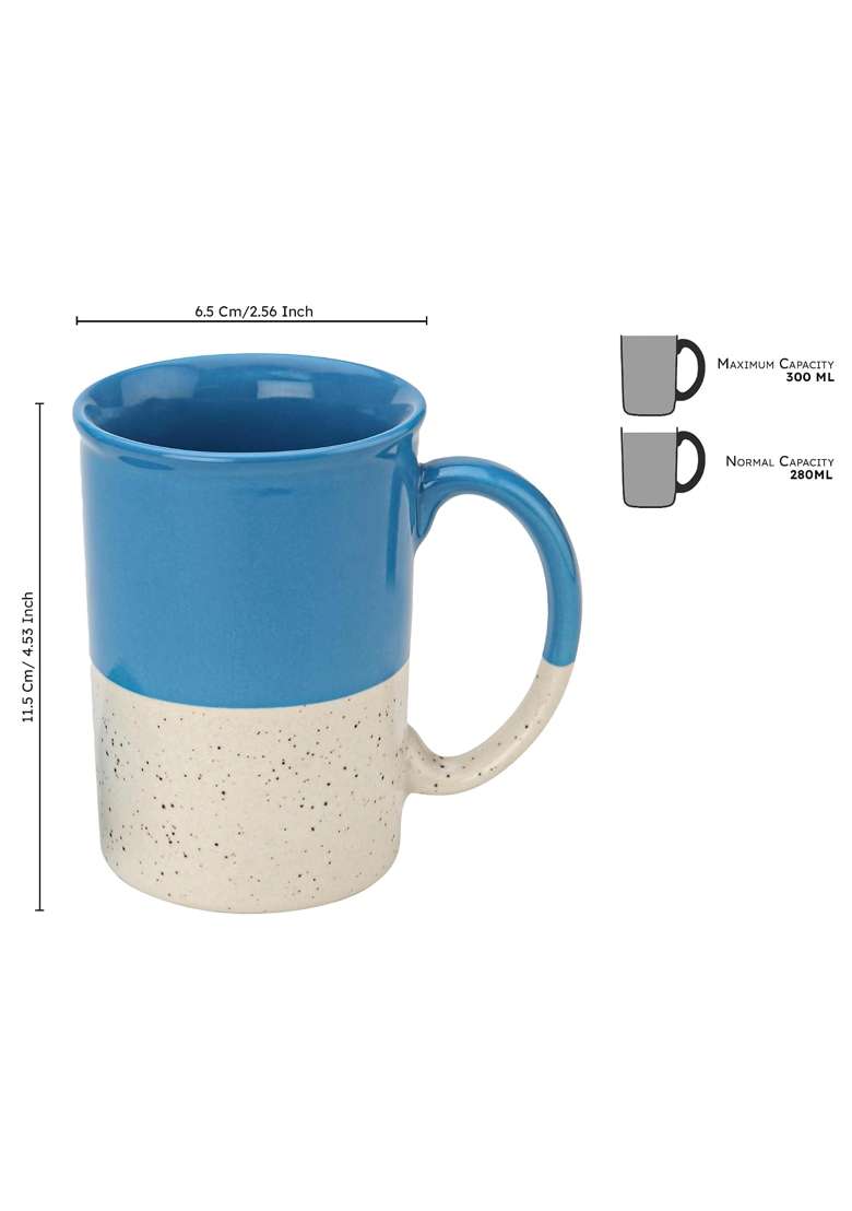 Bodhi House Ceramic Tea Mug with Coaster | 300 ml | 10.1 fl oz - Indya