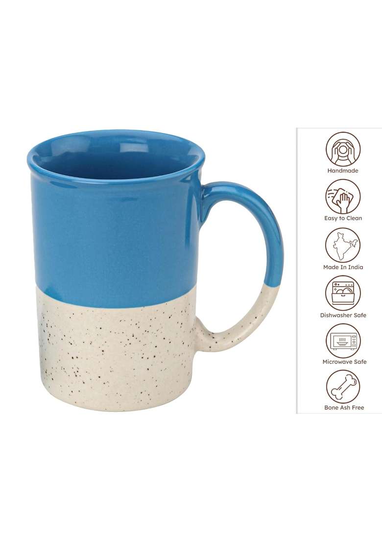 Bodhi House Ceramic Tea Mug with Coaster | 300 ml | 10.1 fl oz - Indya