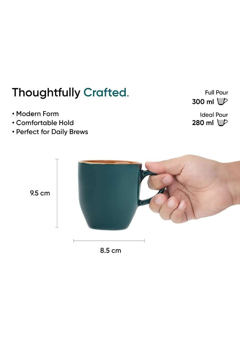 Shay Ceramic Coffee Mug | 300 ml | 10.1 fl oz | Microwave Safe - Indya