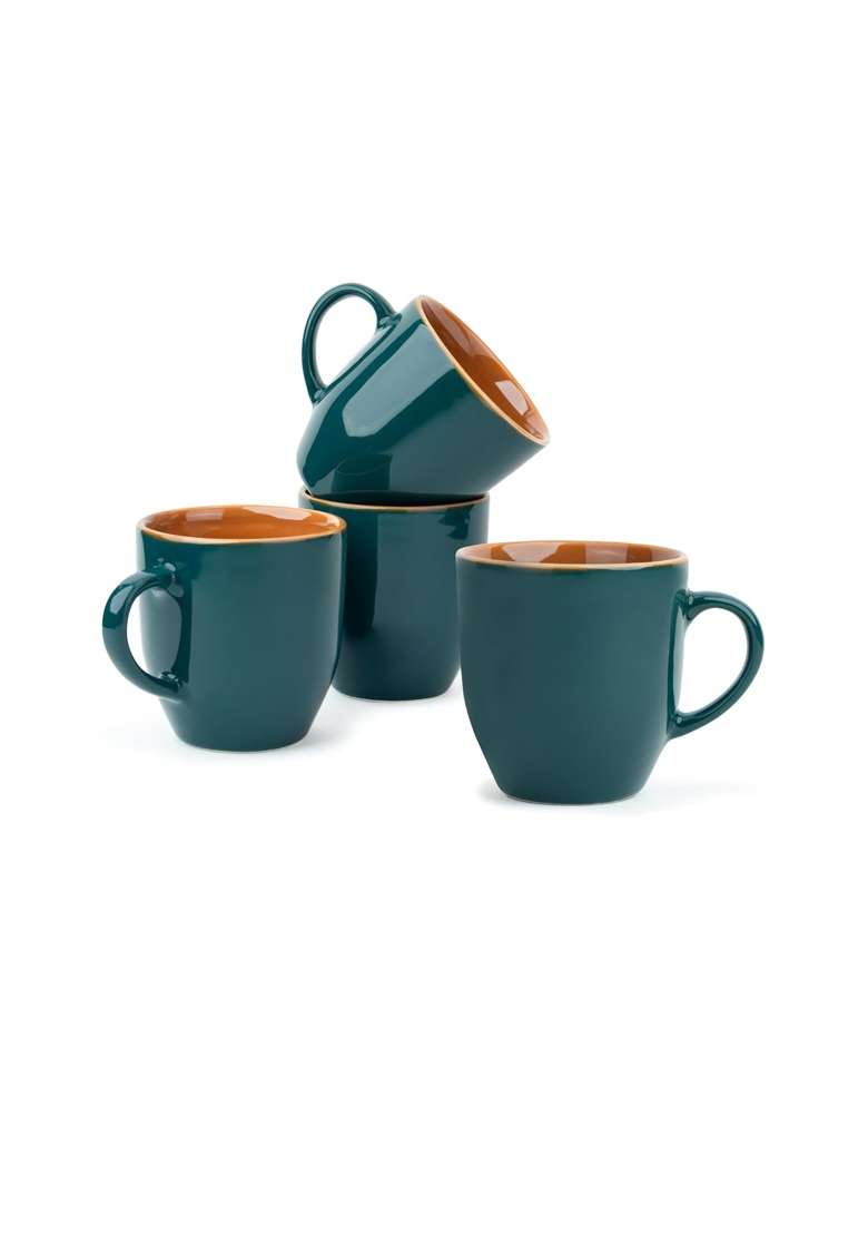 Shay Ceramic Coffee Mug Set | 300 ml | 10.1 fl oz | 4-Piece Set | Microwave Safe - Indya