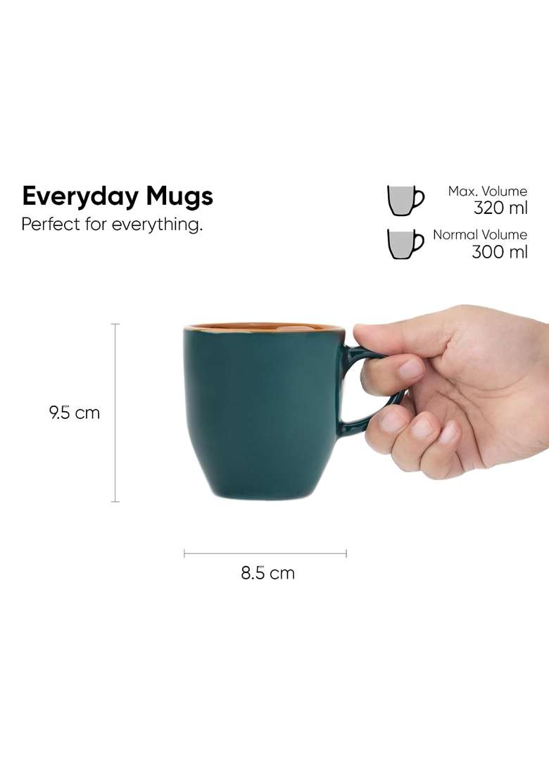 Shay Ceramic Coffee Mug Set | 300 ml | 10.1 fl oz | 4-Piece Set | Microwave Safe - Indya