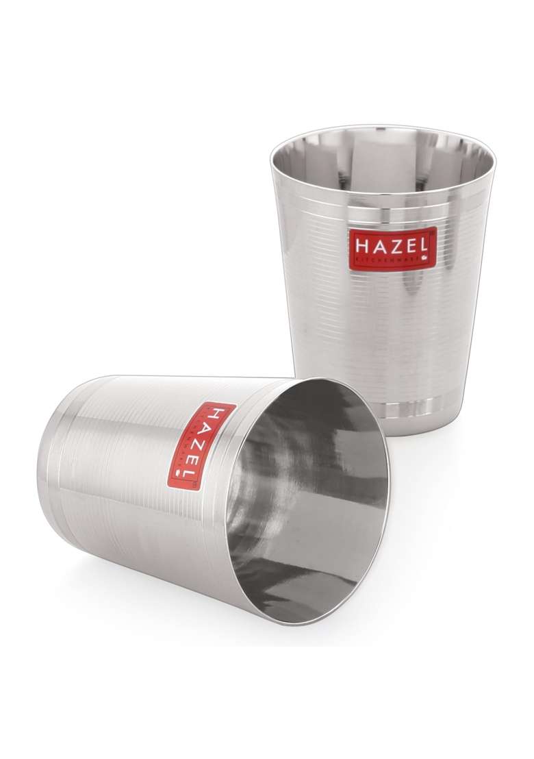 HAZEL Stainless Steel Glass Set | 350 ml | 11.8 fl oz | 2-Piece Set - Indya