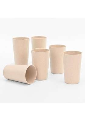 Eha Earth-Friendly Unbreakable Drinking Glass for Water and Juice Each Tumblers | 250 ml | 8.5 fl oz | 6-Piece Set | Microwave Safe