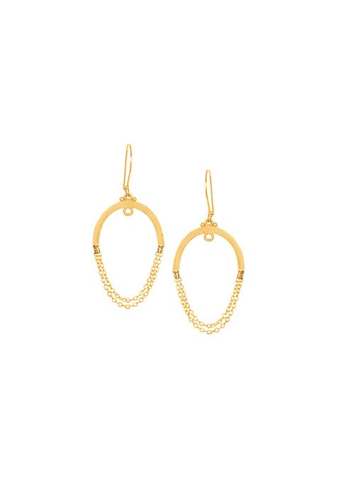 Buy Women Gold Chain Half Circle Dangler Earrings - Jewellery - Indya ...