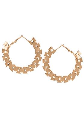 Gold Geometric Hoop Earrings 