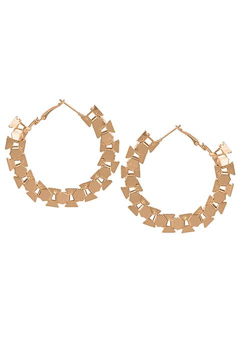 Gold Geometric Hoop Earrings 