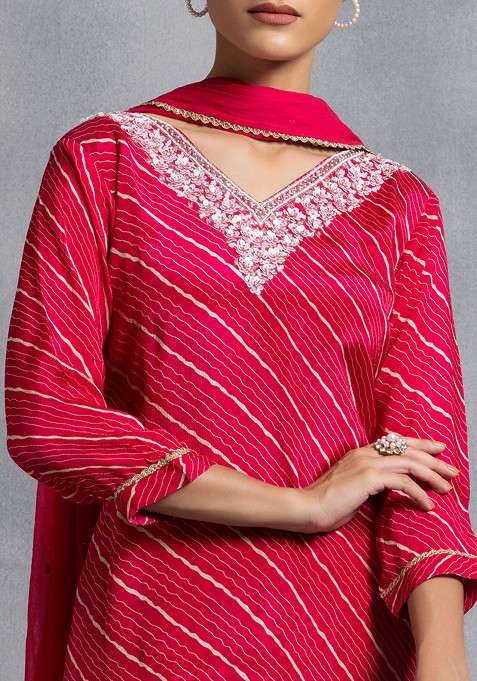 RangMahal Leheriya Kurta Hose Dupatta-Set Für Dame Produktbild-Vorschau 8