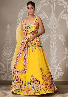 Yellow Lehenga Set With Hand Embroidered Blouse And Dupatta