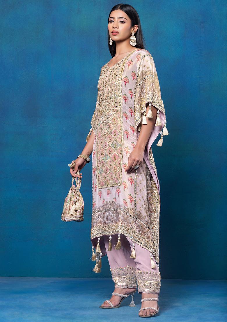 Kaftan Foil Kurta with Straight Fit Pants
