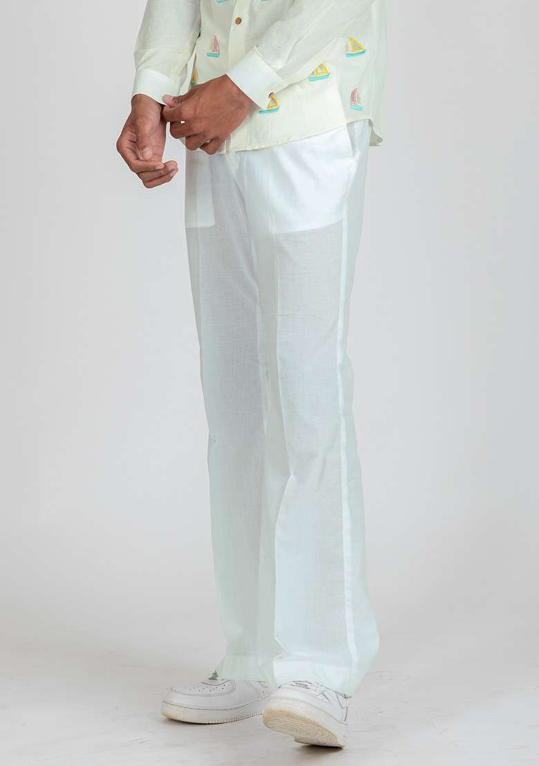 Blue Colour Blocked Exotica Bell Bottom Pajama For Men - Indya