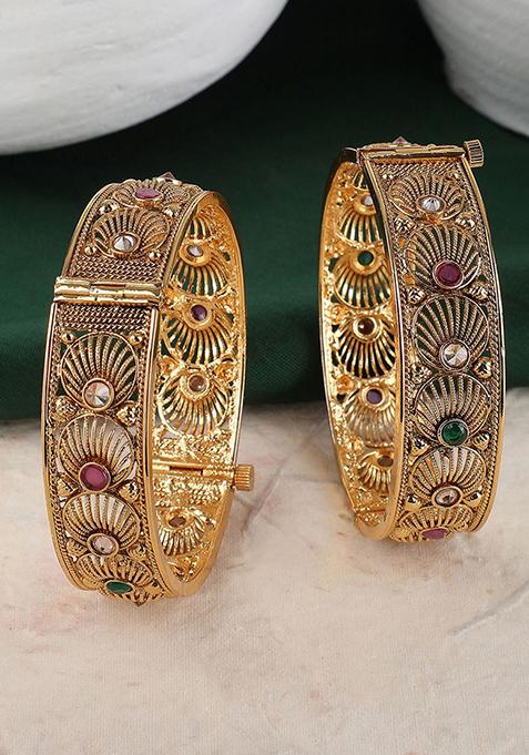 Gold Plated Artificial Stone Bangles