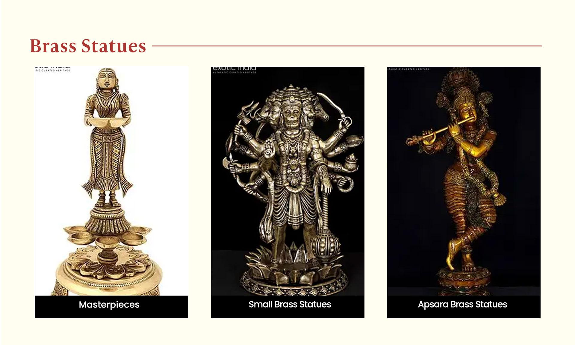 Statue Normal Buy Women Brass Krishna Normal Statue - HST02084 - Brass Statues - Indya