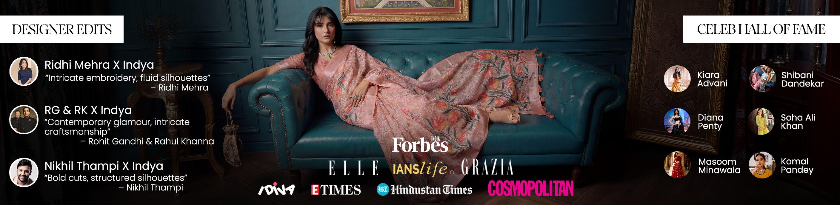 Green And Blue Embroidered Faux Georgette Saree Set