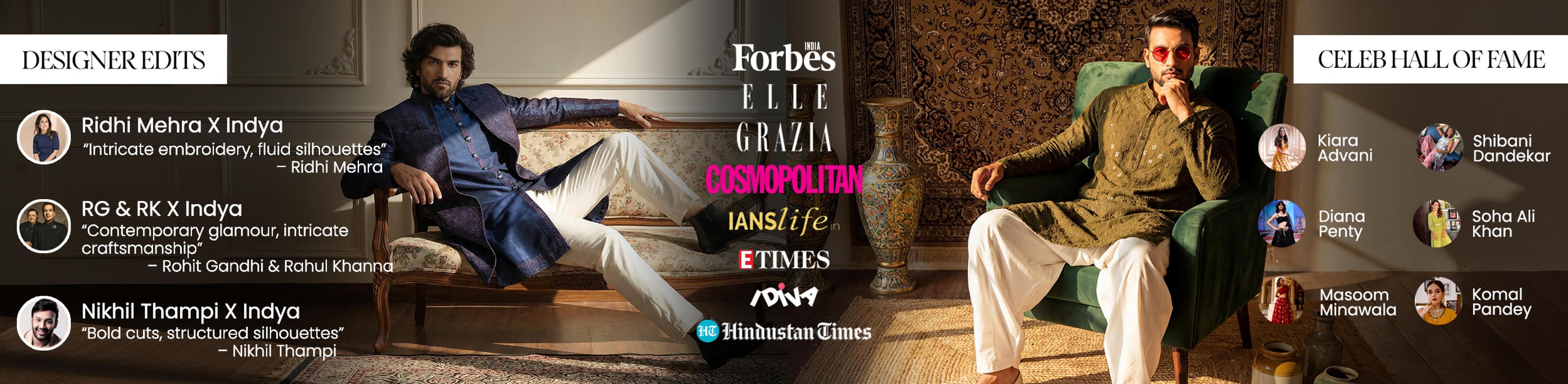 Beige Embroidered Cotton Kurta For Men