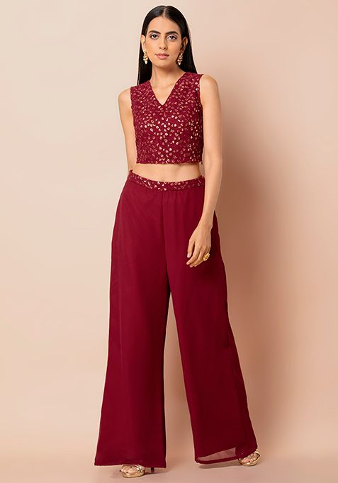 palazzo pants with crop top