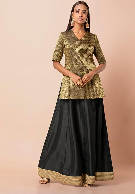 banarasi short frock design