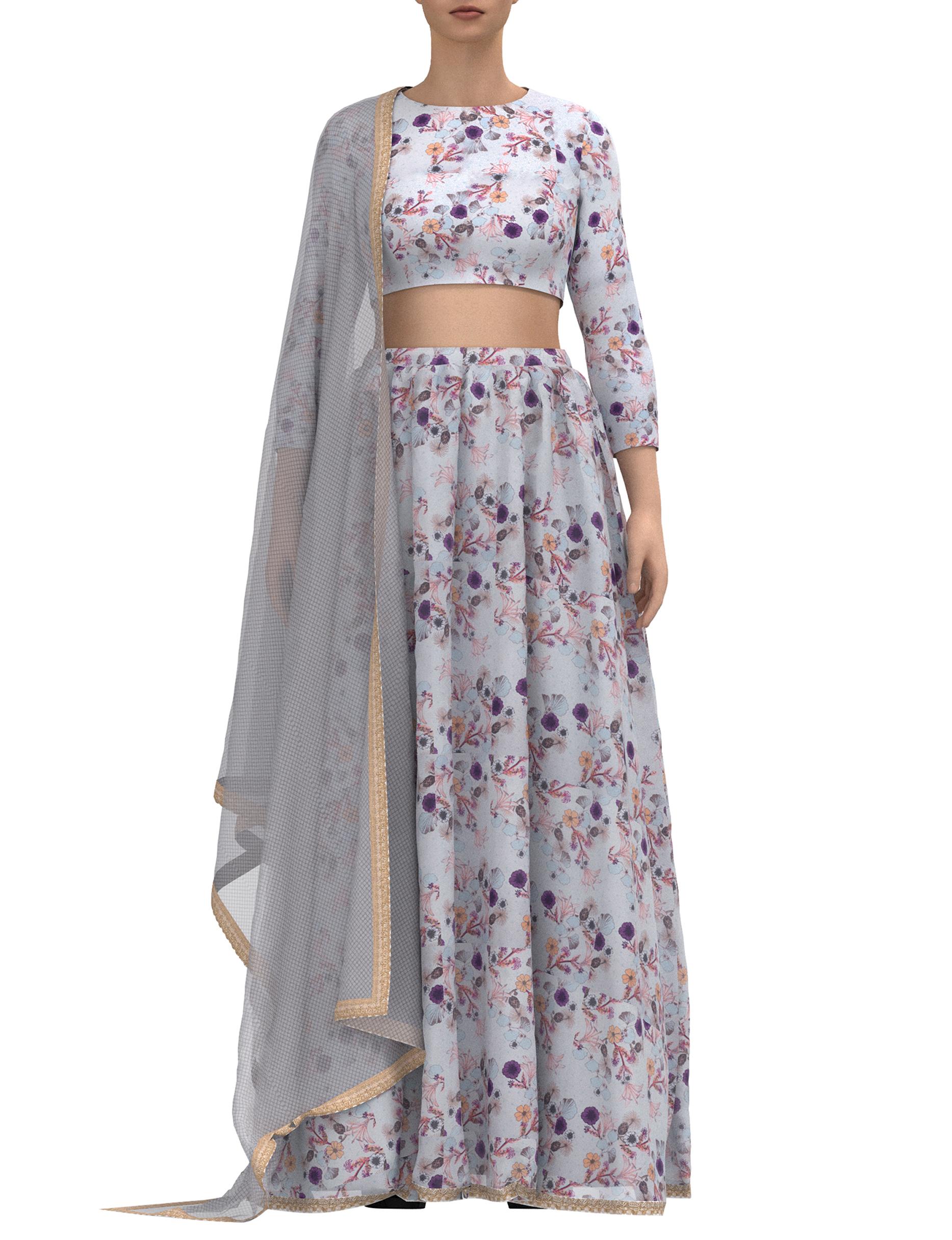 Alia Cobalt Blue Threadwork Lehenga Set | Lehenga designs simple, Lengha  blouse designs, Fashionable saree blouse designs