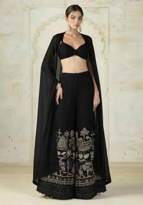 Black Embroidered Tissue Fusion Set