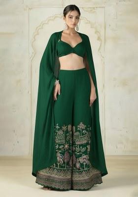 Green Embroidered Tissue Fusion Set