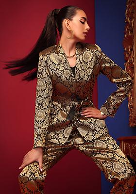 Brocade pants  Velvet dress designs Indian fashion dresses Indian outfits