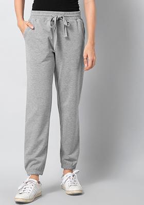 Buy Women Grey Drawstring Jogger Pants 