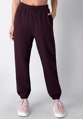 Maroon Relaxed Fit Jogger Pants 