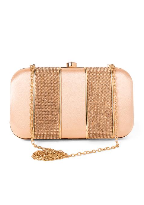 Rose Gold Embellished Clutch  