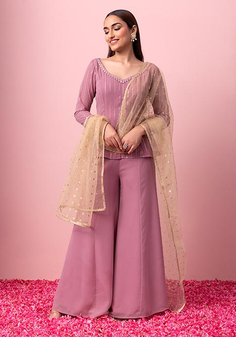 Gold Embellished Mesh Dupatta