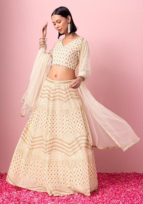Ivory Solid Mesh Dupatta 