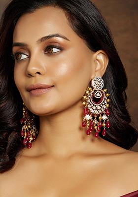 Kemp Jewellery  Buy Kemp Stone Pearl Chandbali Earrings Online  Nithilah