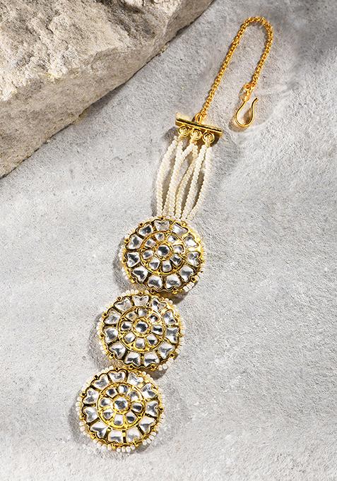 Gold Plated Polki Maangtika