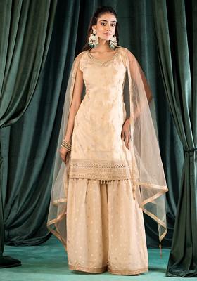 Trifecta multi brocade dupatta sharara
