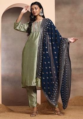 Boys Seafoam Kurta set - Chain Included