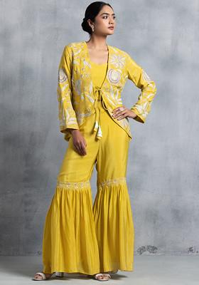 Embellished jacket sharara set main image 1