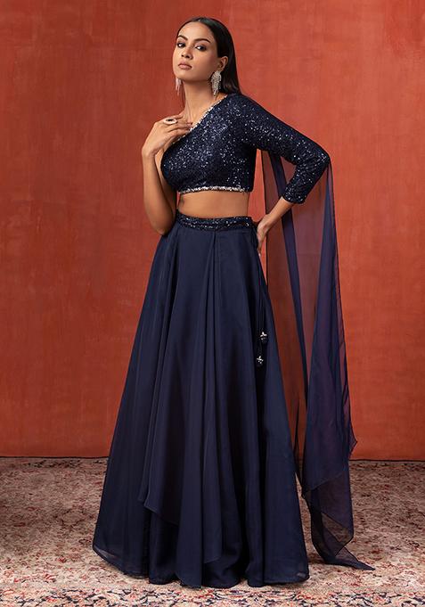 Navy blue 2025 lehenga skirt